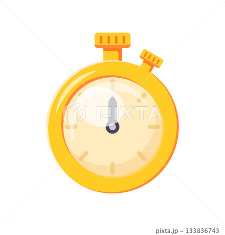 Flat vector illustration Yellow Stopwatch Timer 133836743