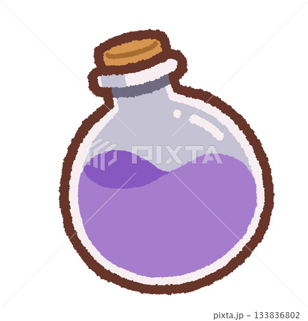シンプルな丸瓶のイラスト(紫) シンプルな丸瓶のイラスト(紫) 133836802
