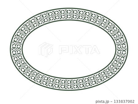Vector oval frame with arabesques and floral patterns. Egyptian, Assyrian, and Cairo motifs. Patterns of Greece and ancient Rome. Oval european border. Ellipse antique border from Greek. Vector oval frame with arabesques and floral patterns. Egyptian, Assyrian, and Cairo motifs. Patterns of Greece and ancient Rome. Oval european border. Ellipse antique border from Greek. 133837002