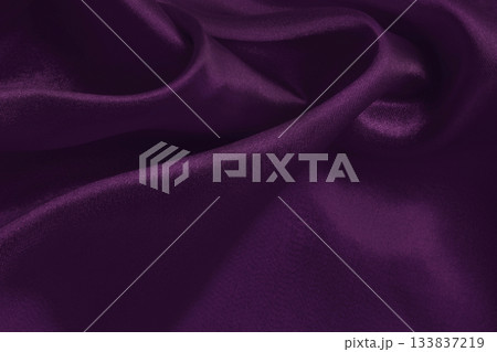 Purple fabric cloth texture for background and design art work, beautiful crumpled pattern of silk or linen. 133837219