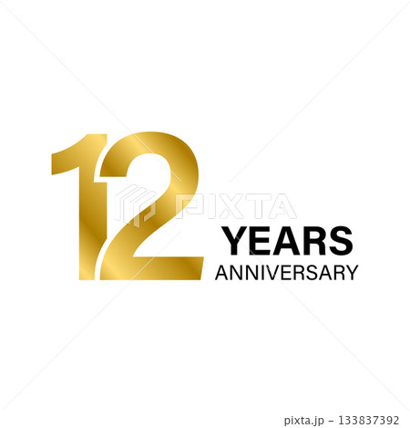 12 years anniversary gold icon vector for graphic design, logo, website, social media, mobile app, UI illustration 12 years anniversary gold icon vector for graphic design, logo, website, social media, mobile app, UI illustration 133837392
