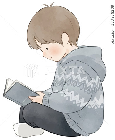 本を読む子供 本を読む子供 133838209