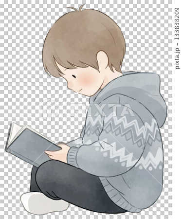 本を読む子供 本を読む子供 133838209