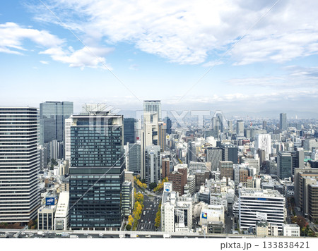 青空に映える大阪の都市風景 133838421