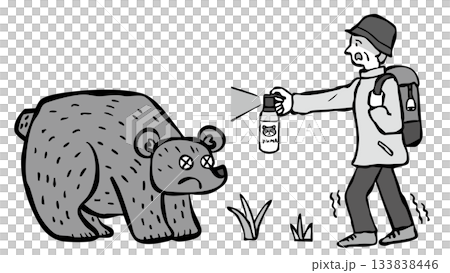 登山中にクマに遭遇した男性 くまよけスプレー 熊 登山中にクマに遭遇した男性 くまよけスプレー 熊 133838446