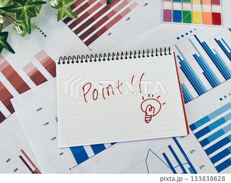 POINTの文字+豆電球の絵 with グラフ資料 POINTの文字+豆電球の絵 with グラフ資料 133838628