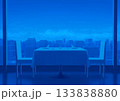 景色の見えるレストラン　背景イラスト04 133838880