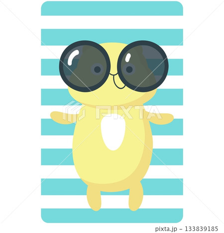 Hamster sunbathing rest on beach vector icon Hamster sunbathing rest on beach vector icon 133839185