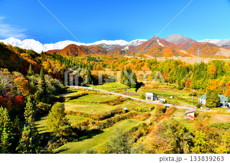 栂池パノラマ橋／松沢より白馬三山方面を望む(長野県小谷村)【2025.11】 133839263