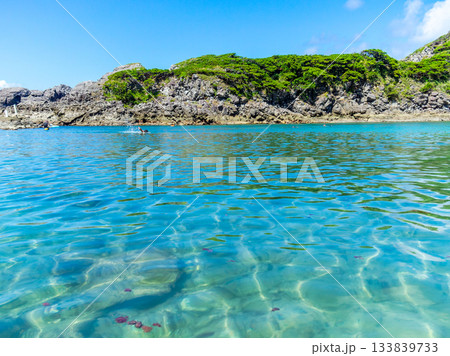 式根島の美しい海　泊海水浴場 133839733