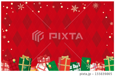 クリスマスプレゼントの華やかフレーム背景イラスト 133839865