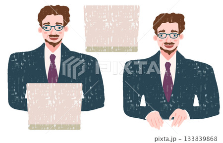 パソコン操作する男性の素材セット パソコン操作する男性の素材セット 133839868