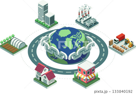 Isometric Supply Chain Management Cycle Isometric Supply Chain Management Cycle 133840192