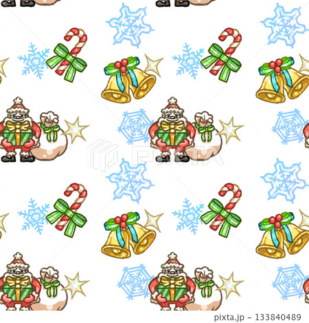 クリスマスの柄(シームレス) クリスマスの柄(シームレス) 133840489