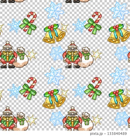 クリスマスの柄(シームレス) クリスマスの柄(シームレス) 133840489