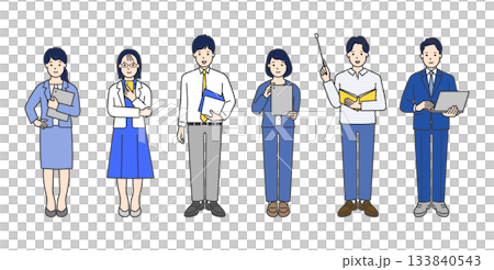 Illustration set of working business people 133840543