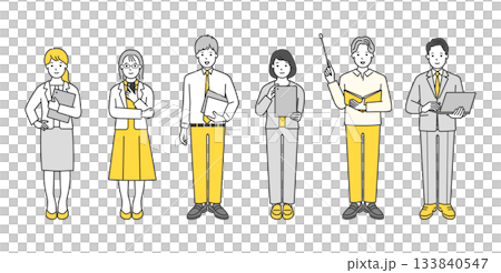 Illustration set of working business people 133840547