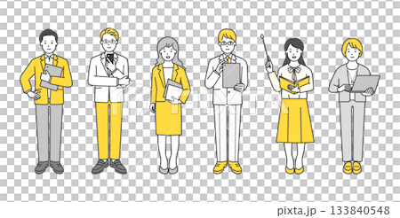 Illustration set of working business people 133840548