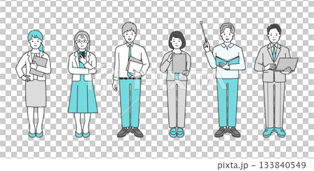 一組描繪商務人士的插圖 一組描繪商務人士的插圖 133840549