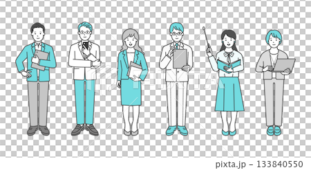 一組描繪商務人士的插圖 一組描繪商務人士的插圖 133840550