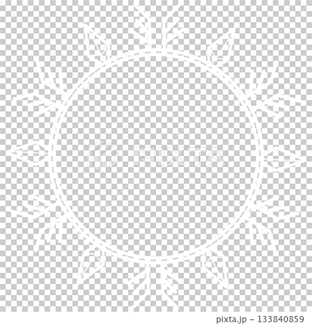 白色雪狀圓形框架 白色雪狀圓形框架 133840859