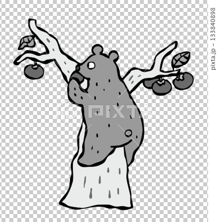 柿の木に登る熊　クマ くま 133840898