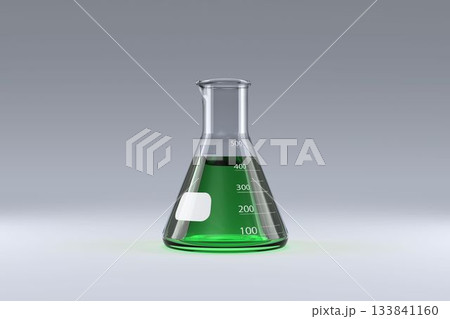 Conical flask with chemical solutions 133841160