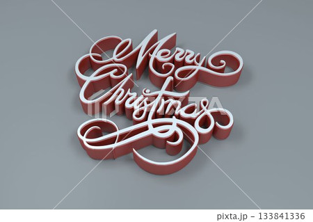 Merry Christmas text against gray background 133841336