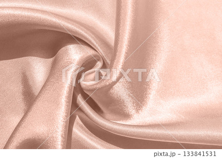 Mocha Mousse background with abstract Silk texture in color of the year 2025. 133841531