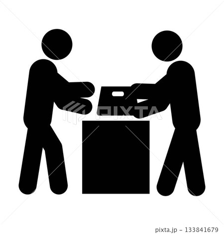 Shopping icon pictogram customer with bag glyph vector illustration Shopping icon pictogram customer with bag glyph vector illustration 133841679