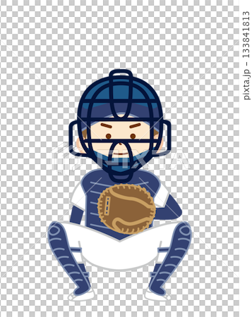 男孩打棒球捕手 133841813