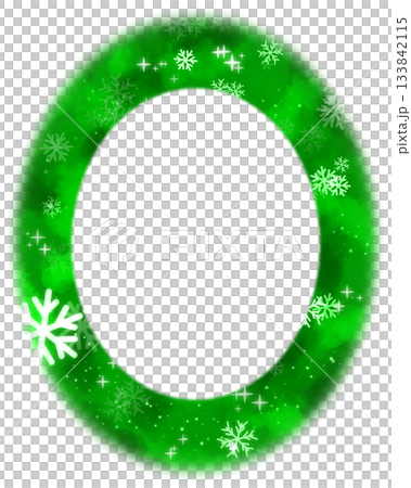 綠色雪花和淺橢圓形邊框 綠色雪花和淺橢圓形邊框 133842115