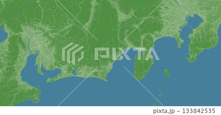 日本の東海地方の衛星写真風イラスト 133842535