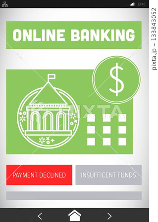 Online banking text on green mobile displayのイラスト素材 [133843052] - PIXTA