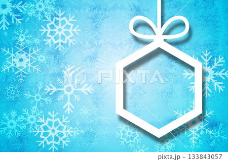Hanging christmas decorations on blue Hanging christmas decorations on blue 133843057
