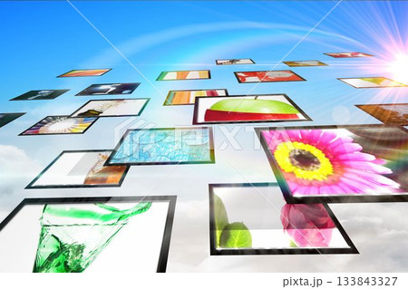 Screen collage showing lifestyle images 133843327