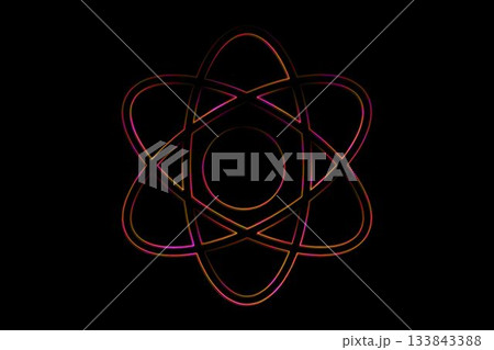 Digitally generated image of atom structure 133843388