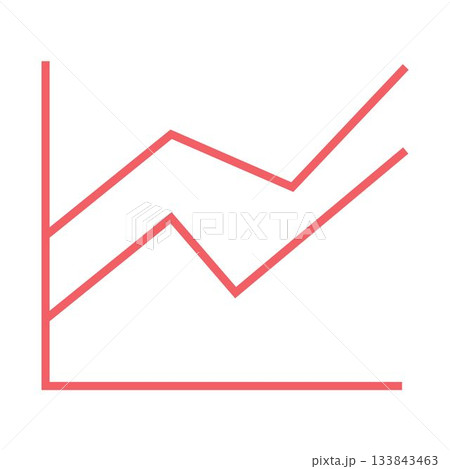 Line graph isolated against white background 133843463
