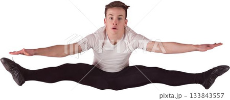 Male ballet dancer jumping 133843557