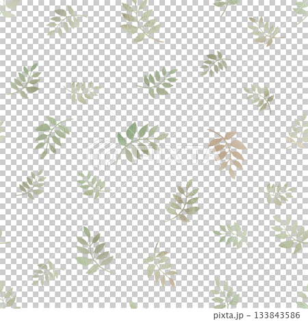 A seamless companion pattern with soft green-beige branches. Watercolor illustration for interior design, apparel and fabric printing, project design, and packaging. A seamless companion pattern with soft green-beige branches. Watercolor illustration for interior design, apparel and fabric printing, project design, and packaging. 133843586