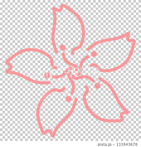 Pink cherry blossom symbol 133843678