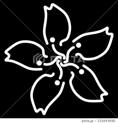 白色の桜のシンボルマーク 133843698