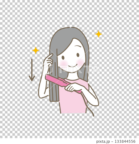 一個女人穿著頭髮 133844556
