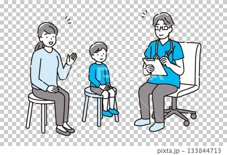 小児科での診察風景 133844713