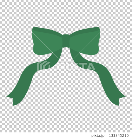 Cute Christmas ribbon illustration, green, transparent Cute Christmas ribbon illustration, green, transparent 133845210