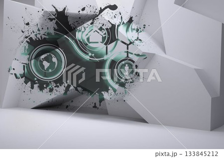Splash showing technology interface Splash showing technology interface 133845212
