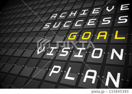 Goal buzzwords on black mechanical board 133845393