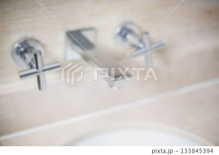 Close-up of modern faucet 133845394
