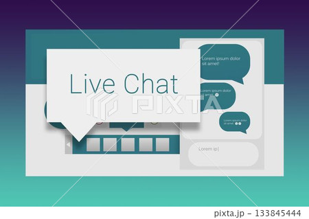 Graphic image of live chat text with speech bubbles Graphic image of live chat text with speech bubbles 133845444