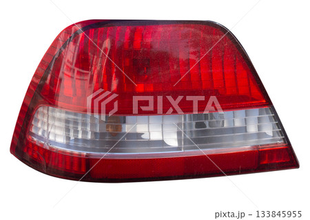 Car tail lights isolated on white background 133845955